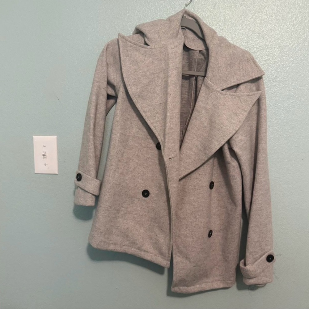 SHEIN Gray Double-Breasted Coat